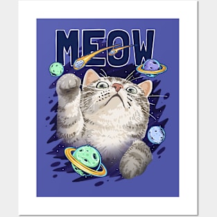 Kids Cat Space Posters and Art